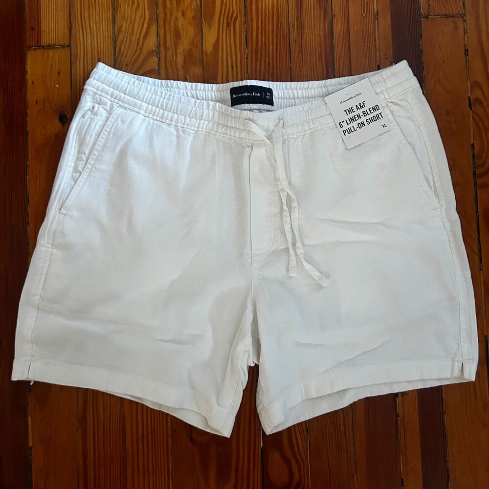 Abercrombie & Fitch mens linen blend white shorts NWT sz XL